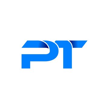 pt logo initial logo vector modern blue fold style