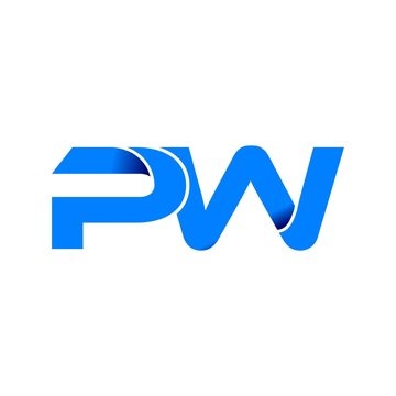 pw logo initial logo vector modern blue fold style