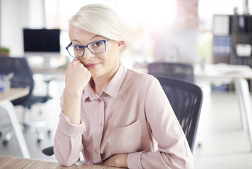 Business person sitting at desk