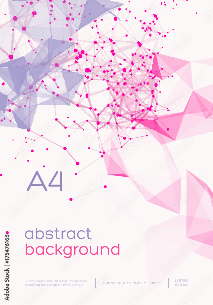 Poster 3d abstract mesh background with circles, lines and triangular shapes design layout for your busines