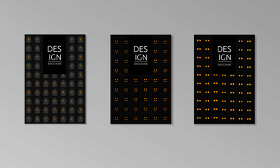 Set of 3 flat card for halloween party. Vector illustration.