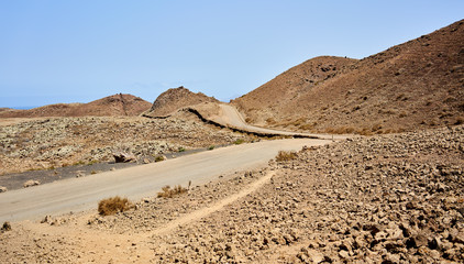 Typical landscape of Fuerteventura island