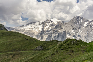 Fototapeta premium Beautiful scenery of the Marmolada Massif. Dolomites. Italy.