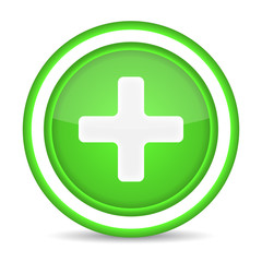 Fototapeta premium First aid medical button sign isolated on white.