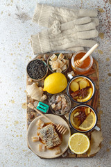 Firming tea with spices, lemon and ginger