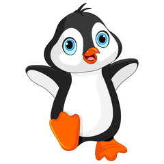 cartoon penguin isolated on white background.

