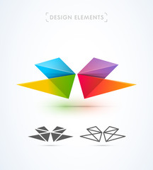 X letter logo template. Material design style. Vector abstract design elements