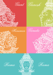 Head set characters of Ramayana vector