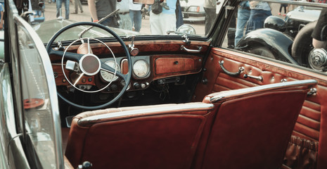 Dashboard of a old vintage retro car