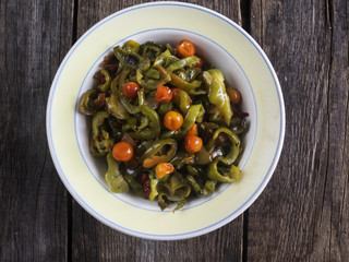 vegetable stew with bell pepper and cherry tomatoes