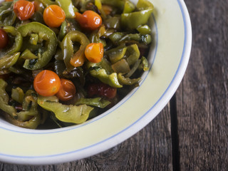 vegetable stew with bell pepper and cherry tomatoes