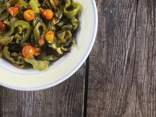 vegetable stew with bell pepper and cherry tomatoes