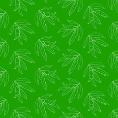 olive leaves hand-drawing pattern