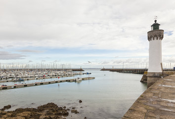 Lighthouse and marina of Port Haliguen, Quiberon