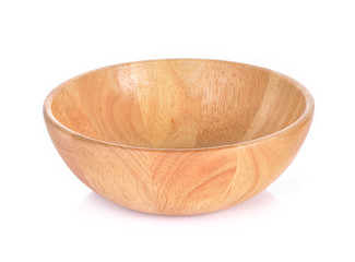 wooden bowl on white background.