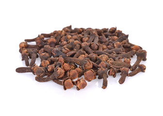 dry cloves on white background