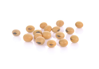Soybeans  isolated on the white backgrounds