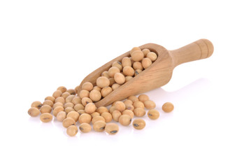 Soybeans  isolated on the white backgrounds