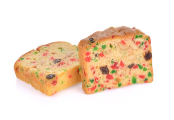 fruit cake isolated on a white background