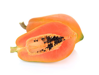 ripe papaya isolated on a white background