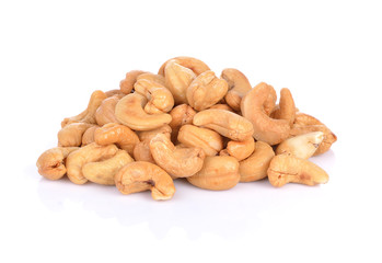 cashew nuts isolated on white background.