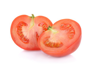 Half tomato on a white background