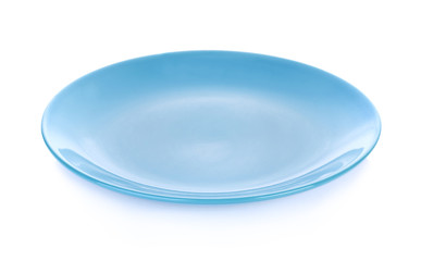 Blue plate on white background