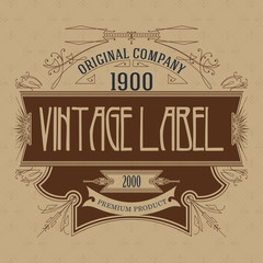 Vintage typographic label premium - vector