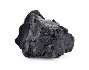 Coal ,charcoal on Isolated White Background
