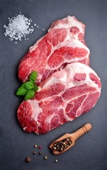 Raw meat with spices.