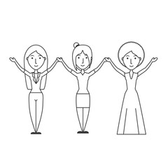 flat line uncolored women  over white  background  vector illustration