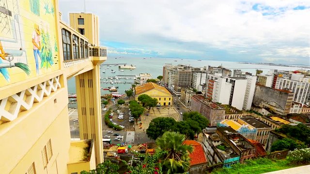 The Lacerda Elevator sits high above All Saints Bay and the Mercado Modelo