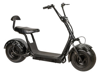 Electric scooter on white background