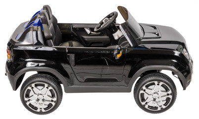 Children electric car on white background