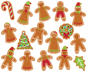 Cute Vector Collection and Gingerbread Men, Women and Christmas Items