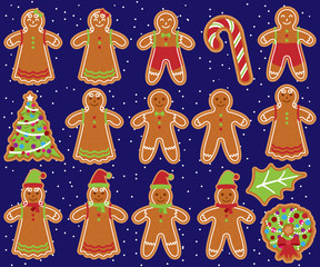 Cute Vector Collection and Gingerbread Men, Women and Christmas Items