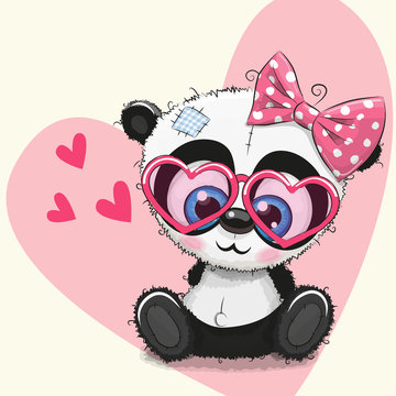 Cute Panda girl in sunglasses