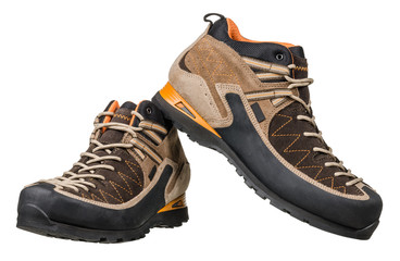 Demi-season shoes in a sports style on white background