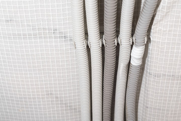 New electrical wiring, built in a suspended ceiling