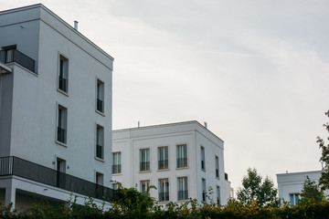 Fototapeta na wymiar modern apartment townhouses with copy space