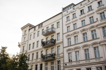 Fototapeta na wymiar typical buildings at berlin with clean sky