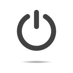 Power button icon - simple flat design isolated on white background, vector