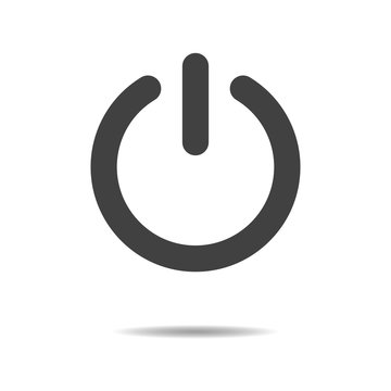 Power button icon - simple flat design isolated on white background, vector