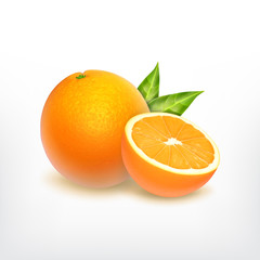 Fototapeta na wymiar Orange fruit and orange slice