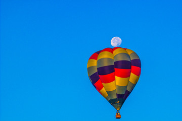 Fototapeta na wymiar Moon Over Hot Air Balloon