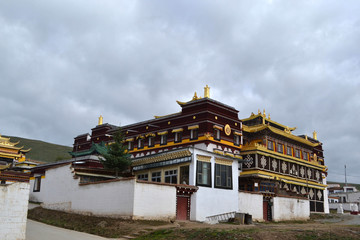 Fototapeta premium The view around Taktsa Temple in Zoige. Lucky that this place is rarely visited by tourists!