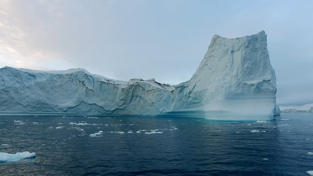 Icebergs on Arctic Ocean in Greenland