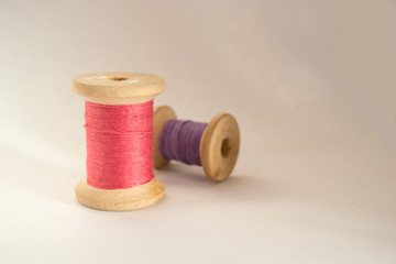Fototapeta na wymiar Coils of colored threads. Bright threads. 