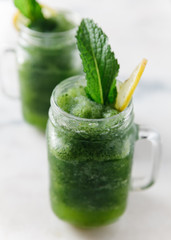Mint lemonade in mason jars