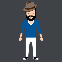 Isolated hipster character
